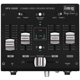 IMG Stage Line Mpx de 20usb 3 canaux stéréo Table de mixage DJ avec interface USB Noir