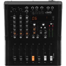IMG Stageline MXR-40PRO Table de mixage audio professionnelle 4 canaux avec unité d'effet DSP Lecteur MP3 intégré et récepteur B