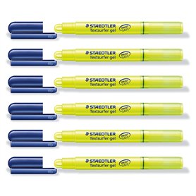 STAEDTLER Lot de 6 Surligneurs "Textsurfer gel" Tracé 3 mm Jaune