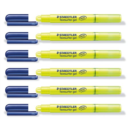 STAEDTLER Lot de 6 Surligneurs "Textsurfer gel" Tracé 3 mm Jaune
