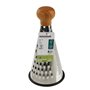 Fackelmann 31036 Râpe en inox, Râpe à fromage, Râpe à légumes, Manche en bois certifié FSC, Acier inoxydable, 24x12cm, Marron, A