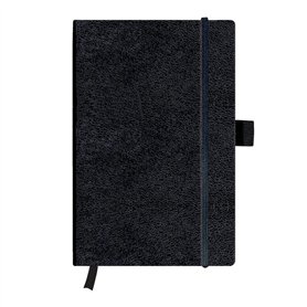 Herlitz My Book Carnet de notes A5 feuilles lignées avec Carnet à couverture rigide avec ruban et Passant à stylo-Noir