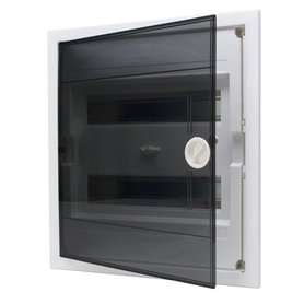 Kopp 346002005 Boîte à fusibles encastrée avec Porte en Plastique 2 rangées pour 24 Broches Gris/Noir