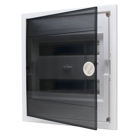 Kopp 346002005 Boîte à fusibles encastrée avec Porte en Plastique 2 rangées pour 24 Broches Gris/Noir