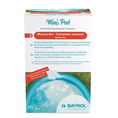 BAYROL Mini Pool - Traitement mensuel - Entretien Facile Piscine Hors Sol en sachets pré-dosés - Combinaison d'oxygène Actif