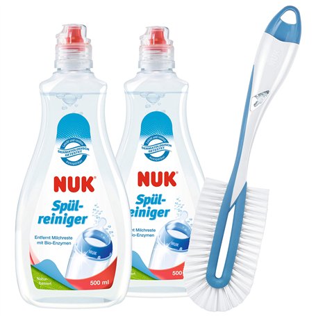 NUK liquide nettoyant pour biberons et goupillon - 2 flacons de liquide nettoyant