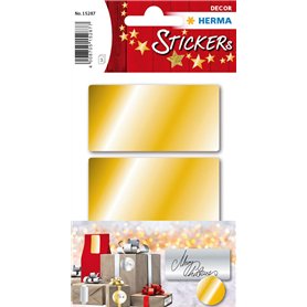 HERMA 15287 Lot de 9 autocollants de Noël dorés - 34 x 67 mm - Étiquettes de fermeture pour cadeaux - Points adhésifs pour décor