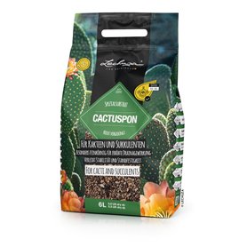 LECHUZA Substrat végétal CACTUSPON 6 litres | pour cactus et plantes succulentes | Sans matières premières et sans engrais | 195