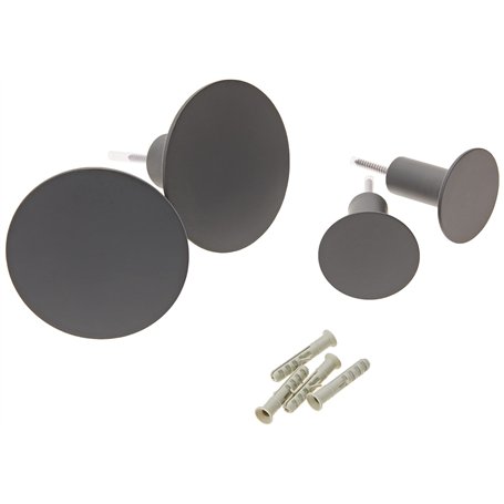 blomus Ponto 65800 Lot de 4 crochets muraux de couleur moderne tendance Gunmetal