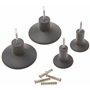 blomus Ponto 65800 Lot de 4 crochets muraux de couleur moderne tendance Gunmetal, accessoires d'intérieur élégants, crochets à v