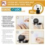 WENKO Tablette de Rangement d'angle Pavia Noire Static-Loc Plus, étagère de Salle de Bain, sans percer, Fixation par adhérence S