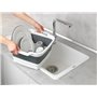 WENKO Bac de Lavage Pliable Sira, bac-Vaisselle Pliable avec Bouchon d'écoulement intégré & anses pour Un Transport Facile, Rang