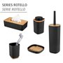 WENKO Porte-savon Rotello, coupelle à savon en plastique haute qualité avec détail naturel en bambou pour le rangement de savons