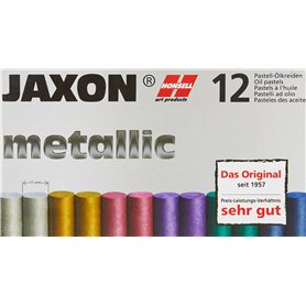 Honsell 47410 Jaxon Lot de 12 pastels à l'huile 2 x 6 couleurs métallisées dans un étui en carton