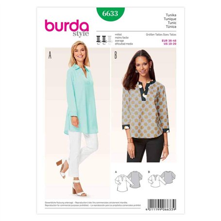 Burda B6633 Patron de Couture Tunique Papier Blanc 19 x 13 x 1 cm