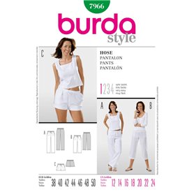 Patron de couture burda 7966 pantalon de longueurs différentes