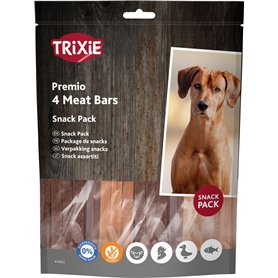 TRIXIE PREMIO 4 Meat Bars Snack Pack - quatre délicieuses variétés : poulet