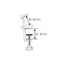 MaxTrack NVZ1L Pince de Table pour multiprise - Support de Table, pour multiprises ou hubs USB de 40 à 60 mm de Large, Support d