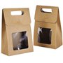 Lot de 24 sacs en papier kraft marron avec fenêtre transparente