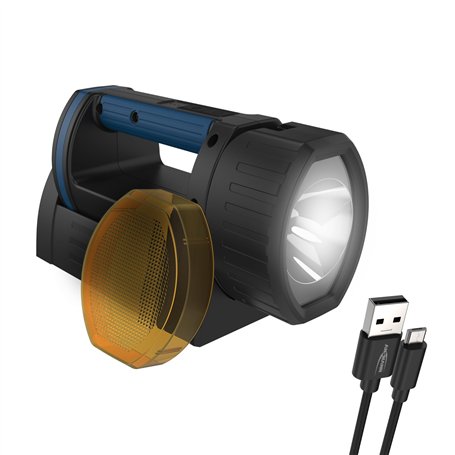 ANSMANN Baladeuse LED rechargeable avec accumulateur 5200 mAh (1 pce) – Lampe torche ultra puissante aux trois modes d'éclairage
