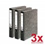Falken Lot de 3 classeurs recyclés en marbre nuage Fabriqué en Allemagne Largeur 5 cm Dos noir Format A4 Dos noir Classeur à lev