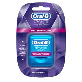 Oral-B 3D White Luxe Fil Dentaire 35M Dents Anti-plaque dentaire Prévention de la décoloration de surface Menthe éclatante