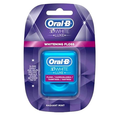 Oral-B 3D White Luxe Fil Dentaire 35M Dents Anti-plaque dentaire Prévention de la décoloration de surface Menthe éclatante