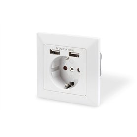 DIGITUS Prise encastrée avec chargeur USB-A - 2 prises USB - 5V / 2