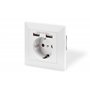 DIGITUS Prise encastrée avec chargeur USB-A - 2 prises USB - 5V / 2