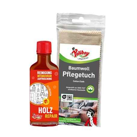 Poliboy Holz Repair - Polish pour meubles marron moyen pour bois laqué - Produit de polissage ravivant les couleurs - 1 x 100 ml