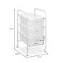IDIMEX Caisson sur roulettes GINA Chariot avec 3 tiroirs en Plastique Blanc Transparent et 1 étagère, Meuble de Rangement pour S
