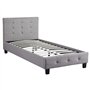 IDIMEX Lit Simple pour Adulte ou Enfant Reve Couchage 90 x 190 cm avec sommier 1 Place / 1 Personne, tête et Pied de lit capiton