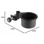 K&M 16024 Porte-cannettes Noir - surface de rangement pour gobelets et cannettes, vissable jusqu'à ø 3 cm, flexible et pratique
