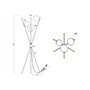 Trio Leuchten Lance 403400317 Lampadaire, en métal noir mat, verre multicolore, non incluses, 3 ampoules E14, 28 W