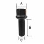 TRACER 20 Noir Boulons de Roue Roue Boulon Boule Ceinture M14x1,5 35mm R14 compatible avec VW, Porsche