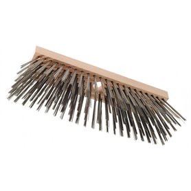 Haromac 2709300 Brosse métallique pour balai En bois avec 6 rangées de fil métallique Longueur de brosse 300 mm Trou pour le man