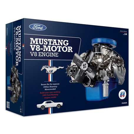 Franzis 67501 - Ford Mustang V8 - un kit de modèle fidèle à l'échelle 1:4 du moteur Ford Mustang