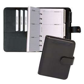 Bind17501 planificateur système A7 FINEtouch similicuir noir classeur planificateur de rendez-vous 14 x 11