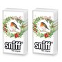 Lot de 20 mouchoirs individuels Motif oiseau de Noël en couronne d'hiver 2 paquets de 10 mouchoirs individuels en cadeau.