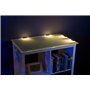 Lunartec Dispositif d'éclairage pour vitrine - 4 Pinces et 12 LED - Blanc Chaud