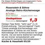 Rosenstein & Söhne Balance de cuisine rétro analogique