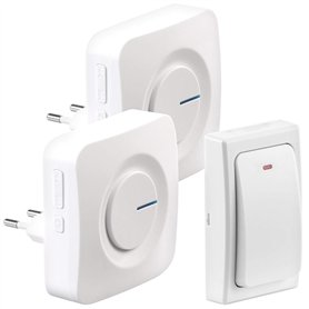 CASAcontrol Sonnette sans fil 36 tonalités FTK-100 avec 2 récepteurs secteur