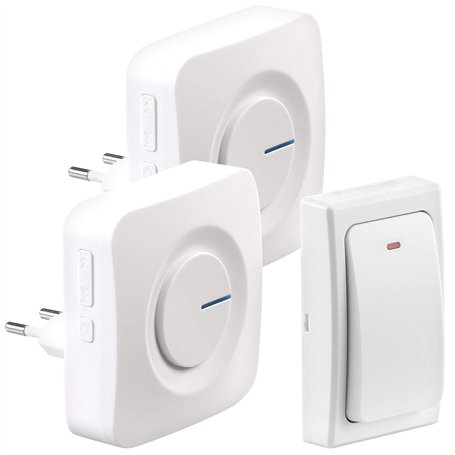 CASAcontrol Sonnette sans fil 36 tonalités FTK-100 avec 2 récepteurs secteur