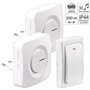 CASAcontrol Sonnette sans fil 36 tonalités FTK-100 avec 2 récepteurs secteur