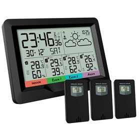 Station météo sans fil radio-pilotée avec 3 capteurs extérieurs : FWS-400 [Infactory]