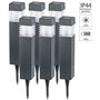 Bornes lumineuses solaires à LED avec capteur de luminosité - Carrées - x6 [Lunartec]