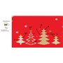 Ernst Schäfer Kit de broderie au point de croix complet pré-dessiné - Motif sapin rouge - Kit de broderie d'hiver avec modèle de