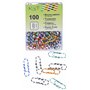 TSI 48019 Lot de 100 trombones à rayures colorées 28 mm