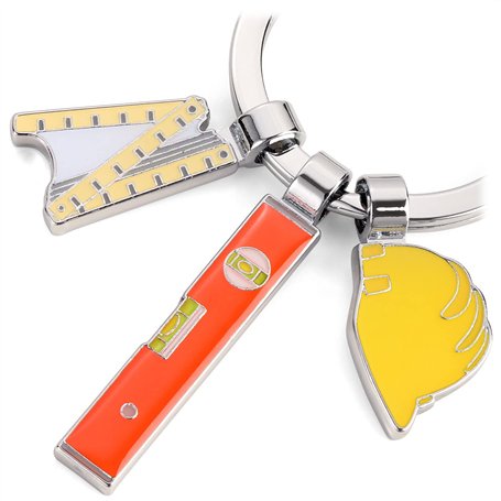 TROIKA KR22-20/CH Porte-clés artisan Bob avec 3 pendentifs en métal de couleur multicolore