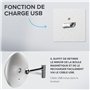 ovimar Vorupor Miroir cosmétique argenté | Avec éclairage | Rechargeable | Montage mural à percer | Dans la salle de bain | Miro